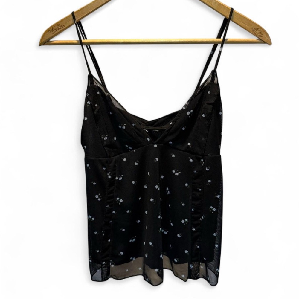 Black Sheer Spaghetti Strap Top size small